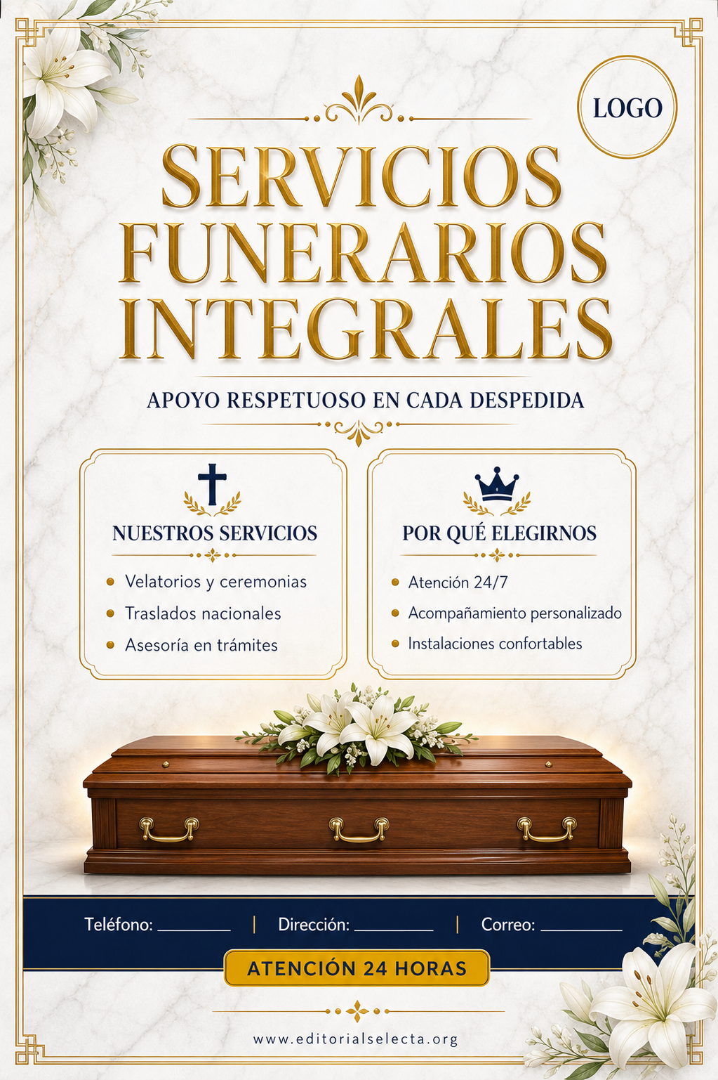 Flyer Media Carta · Funeraria (Frente)