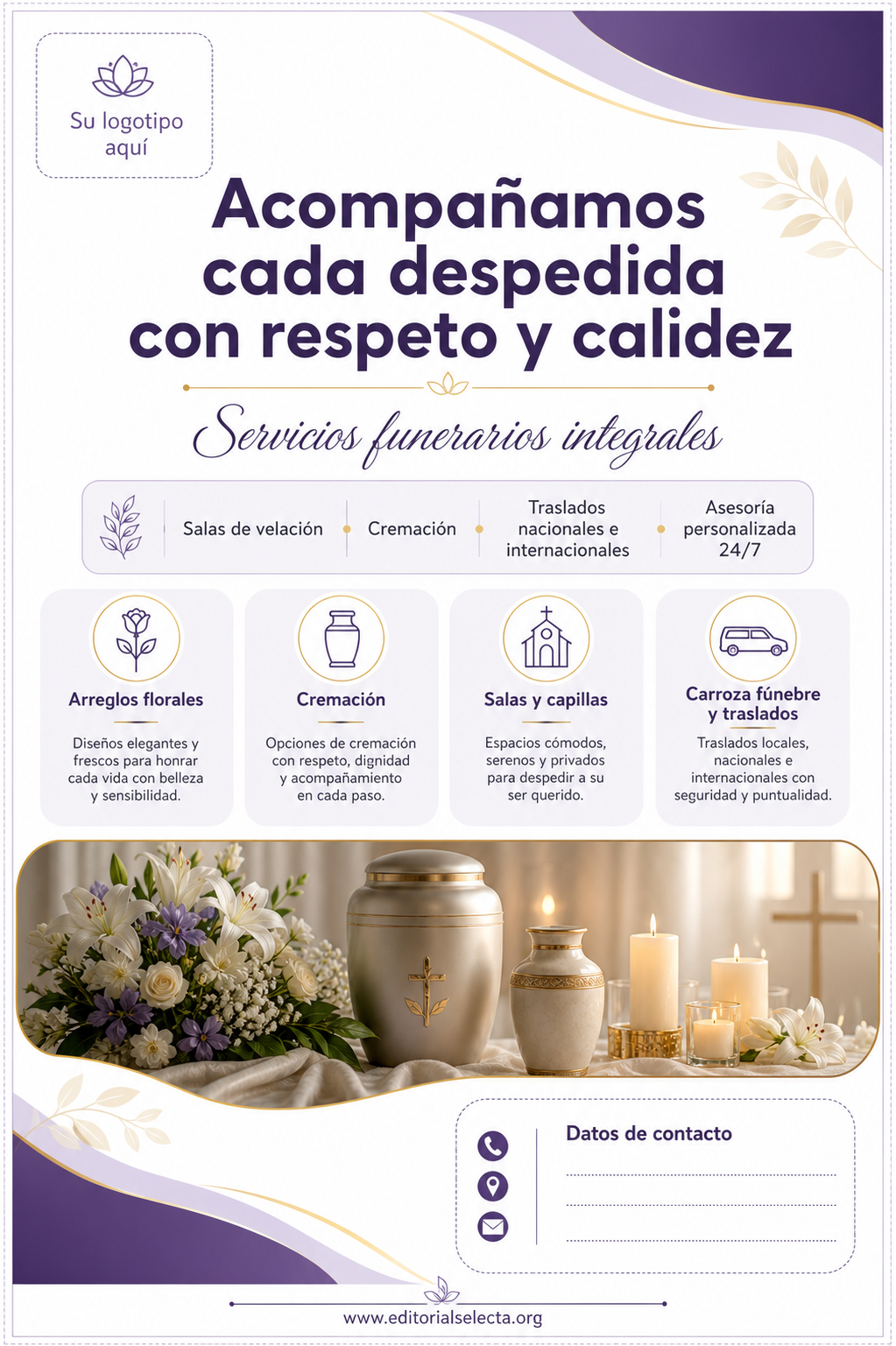 Flyer Media Carta · Funeraria (Frente)