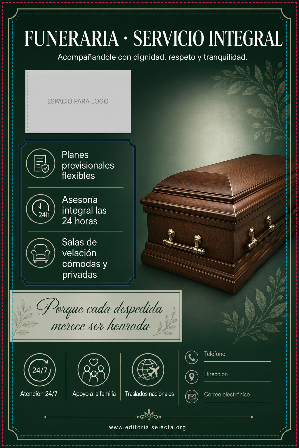 Flyer Media Carta · Funeraria (Frente)