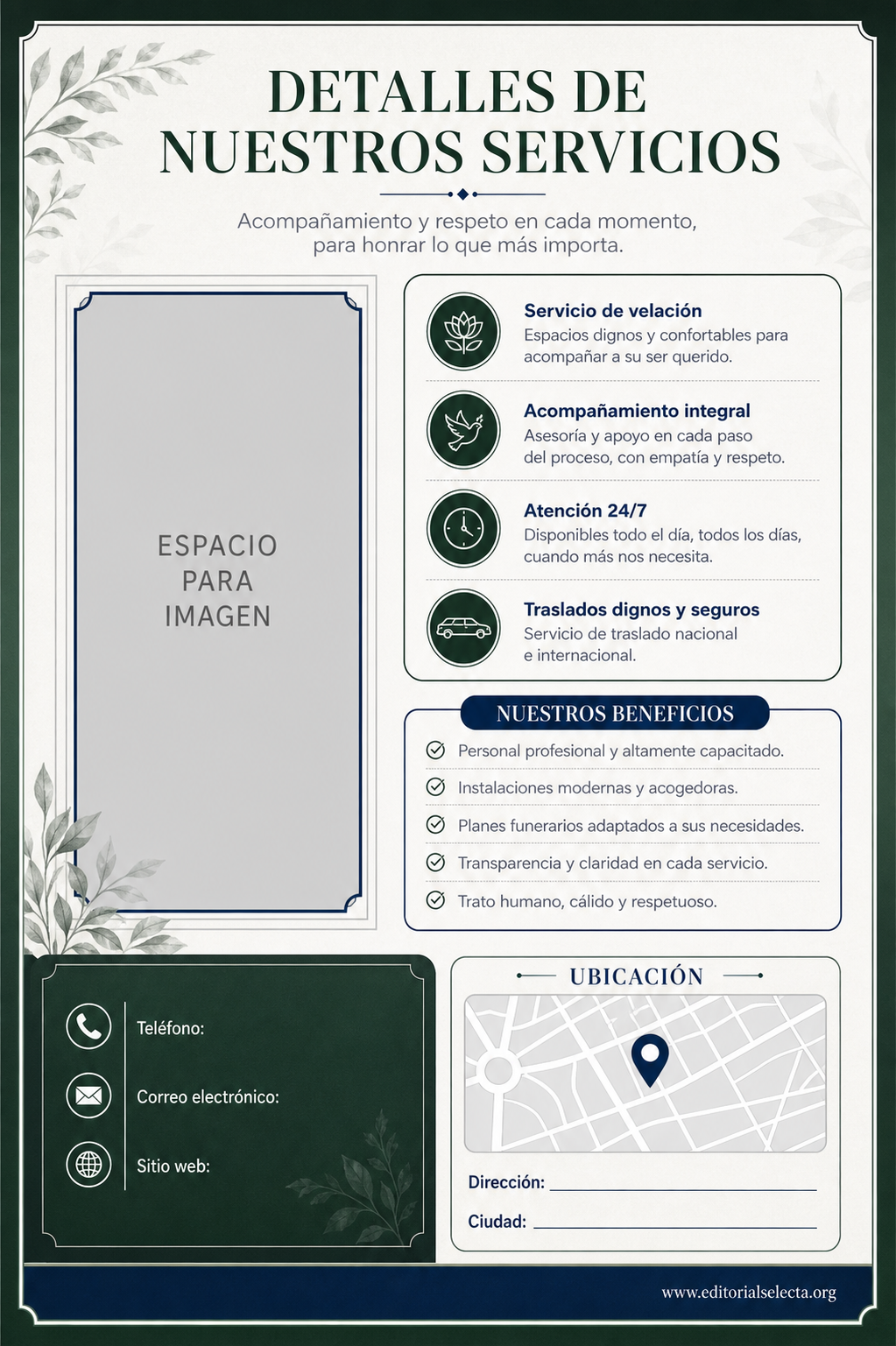 Flyer Media Carta · Funeraria (Reverso)